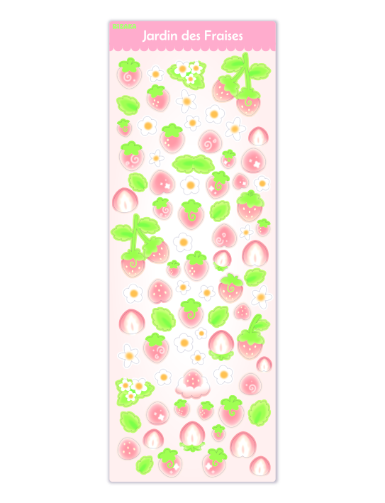 Jardin des Fraises (Blanche) - Planche de stickers