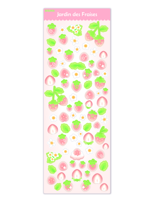 Jardin des Fraises (Blanche) - Planche de stickers
